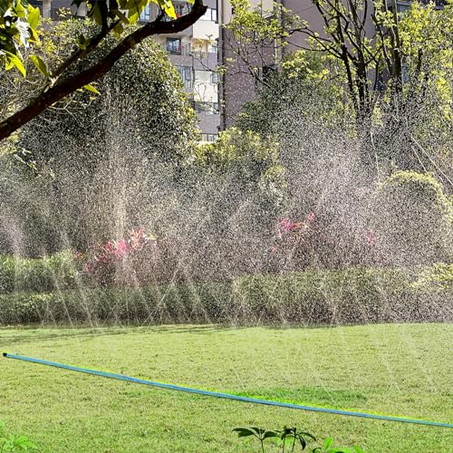 Winisok Sprinkler Soaker Hose 100FT - Heavy Duty Sprinkler Hose, Efficient Saving Water Hose for Garden Lawn Irrigation System with 40 Pack Staples