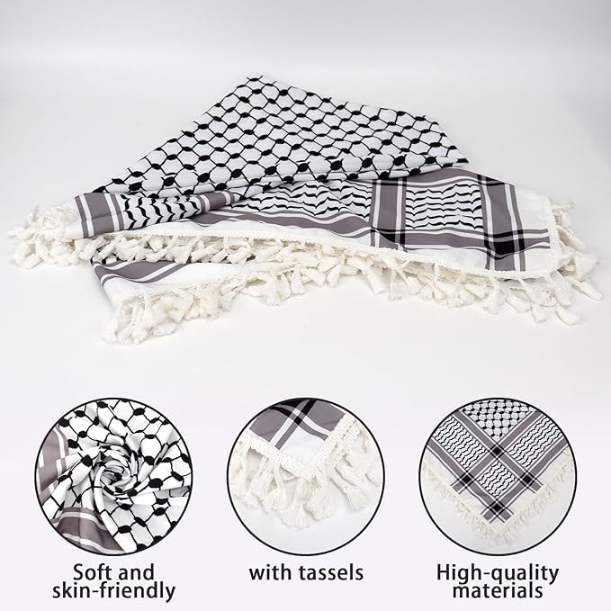 NEW AGE KRAFTZ Palestine Scarfs, Shemagh Keffiyeh, Scarf For Men, Palestine Original,100% Cotton, Tactical scarf, Palestinian keffiyeh, Palestinian Gifts, Scarf For Women, Handmade Scarf