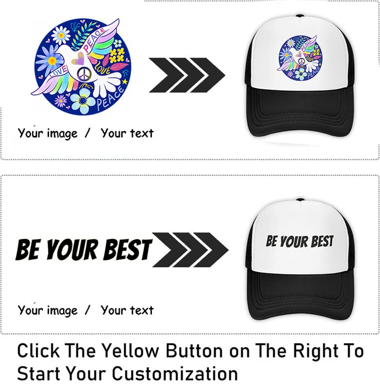 Custom Hat Design Your Own Men Women Custom Trucker Hat Your Name Logo Text or Image Black Hat Team Gift Wholesale Custom Hats for Men