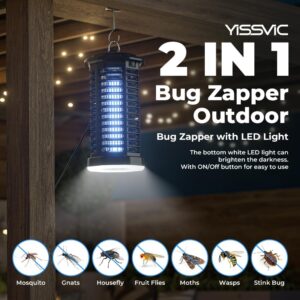 YISSVIC Bug Zapper Outdoor Indoor Waterproof Electric Mosquito Fly Zapper Killer Effective 4200V Plug in for Home Patio Office Courtyard