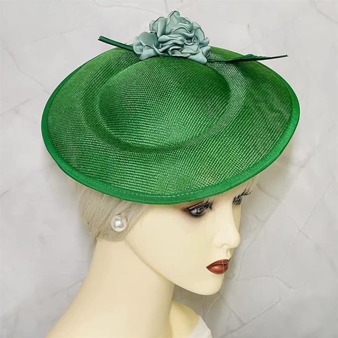 L'ouve Fascinator Hat for Women 1920s Tea Party Kentucky Derby Fascinator Hat Pillbox Hat Peacock Feather Fascinator for Cocktail Green