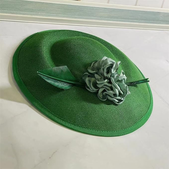 L'ouve Fascinator Hat for Women 1920s Tea Party Kentucky Derby Fascinator Hat Pillbox Hat Peacock Feather Fascinator for Cocktail Green