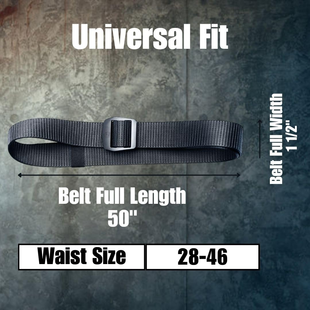 Shirt Stay Plus-Tactical Belt for Men Police EMS and Military - Professional Grade Heavy Duty Black Tactical Belt for Tactical Gear (Black Metal)