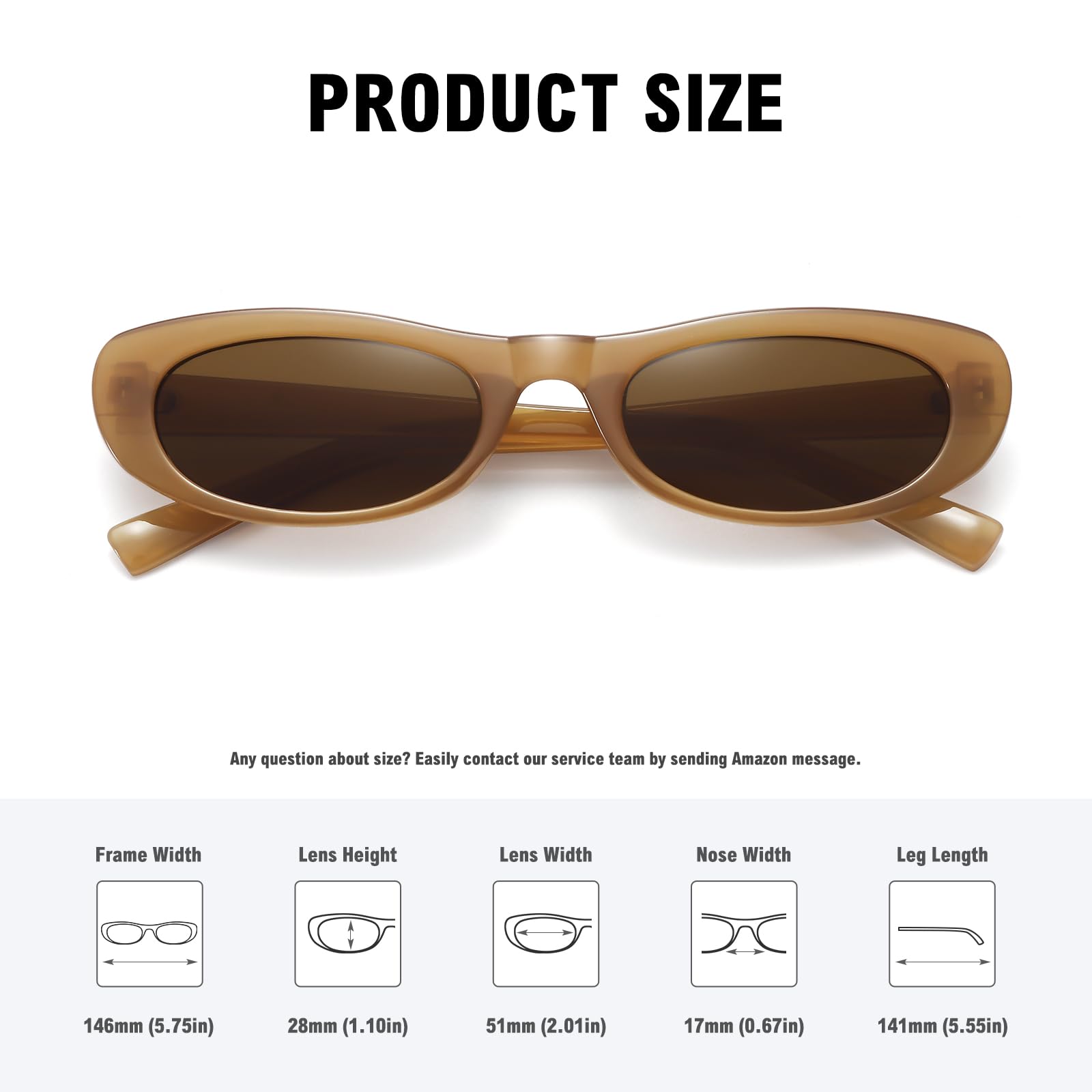 STORYCOAST Narrow Retro Oval Sunglasses for Women Men Fashion Small Frame Sun Glasses 90s Vintage Style Black+Brown