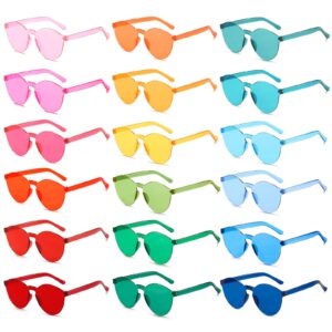 sunovelties 18 round shape rimless sunglasses transparent candy color glasses colorful party eyewear for women