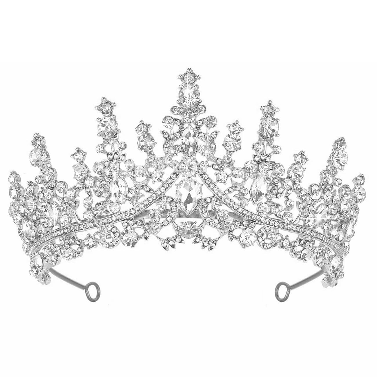 Papoopy Tiara Crown for Women, Headband Hair Accessories for Birthday Wedding Party Costume (Silver)