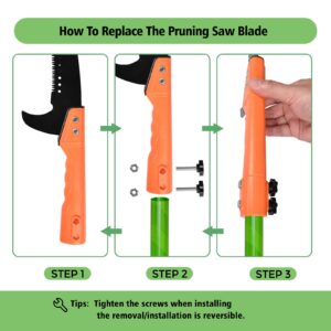 Scalebeard Hand Pole Saws for Tree Trimming,Manual Tree Trimmer,Handheld use or with Extended Manual Pruning Saw for precision tree limb cutting-Pole Saw Attachment(Pole not included)