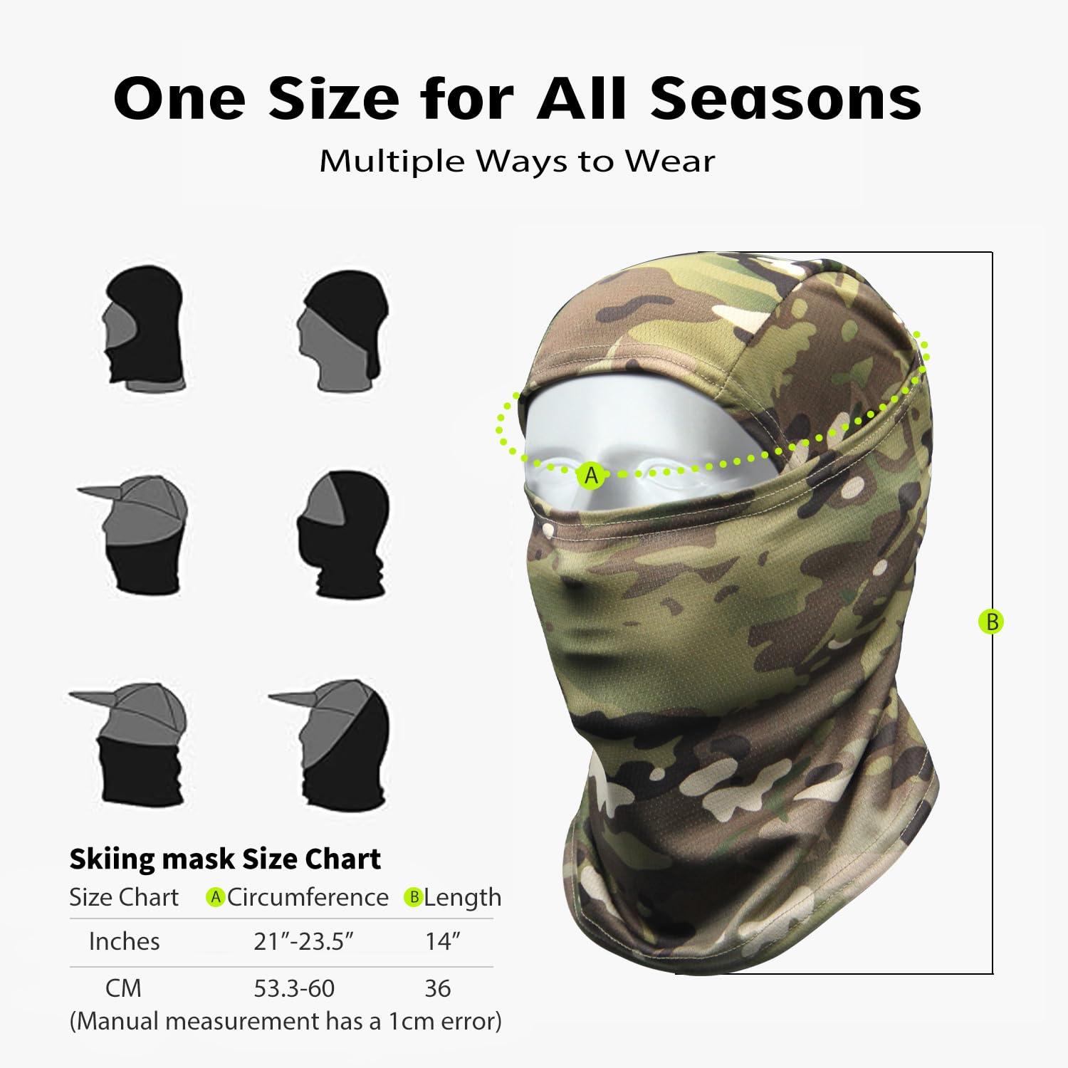 Camo Balaclava Face Mask Ski Mask for Men Women,Shiesty Mask UV Protector for Military Tactical Cycling Hunting Snowboard