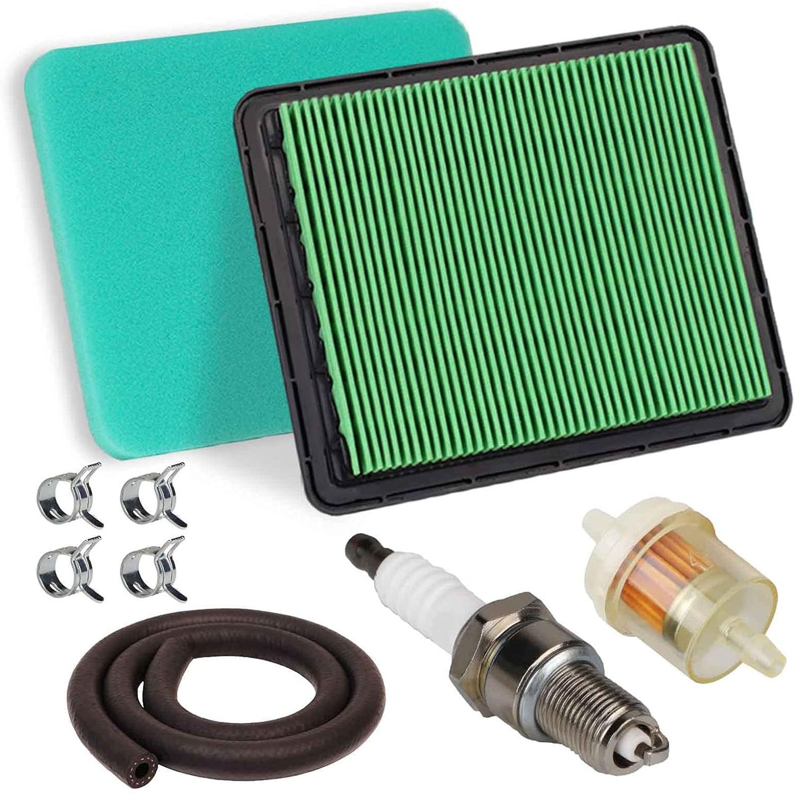 Compatible with 17211-zl8-023 Air Filter Tune Up Kit for Honda GCV190 GC190 GC160 GX100 Engine HRC216 HRR2169VKA HRX217 Lawn Mower with GCV160 fuel filter, Premium Lawn Mower Air Cleaner Element