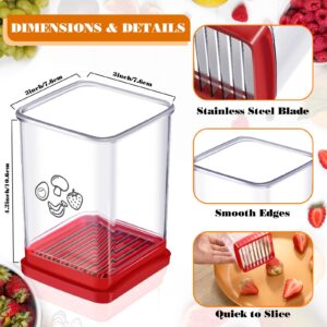 Threlaco Cup Slicer Egg Slicer Fruit and Vegetable Speed Slicer with Push Plate Strawberry Slicer Stainless Steel Banana Strawberry Cutter for Quickly Making Fruit Vegetable Salad (2)