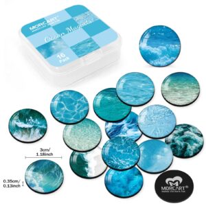 MORCART 16PCS Fridge Magnets, Ocean Magnets Decoration for Refrigerator Locker Whiteboard Decorative Magnetic Board Cabinets Classroom Office Cubicle School Cute