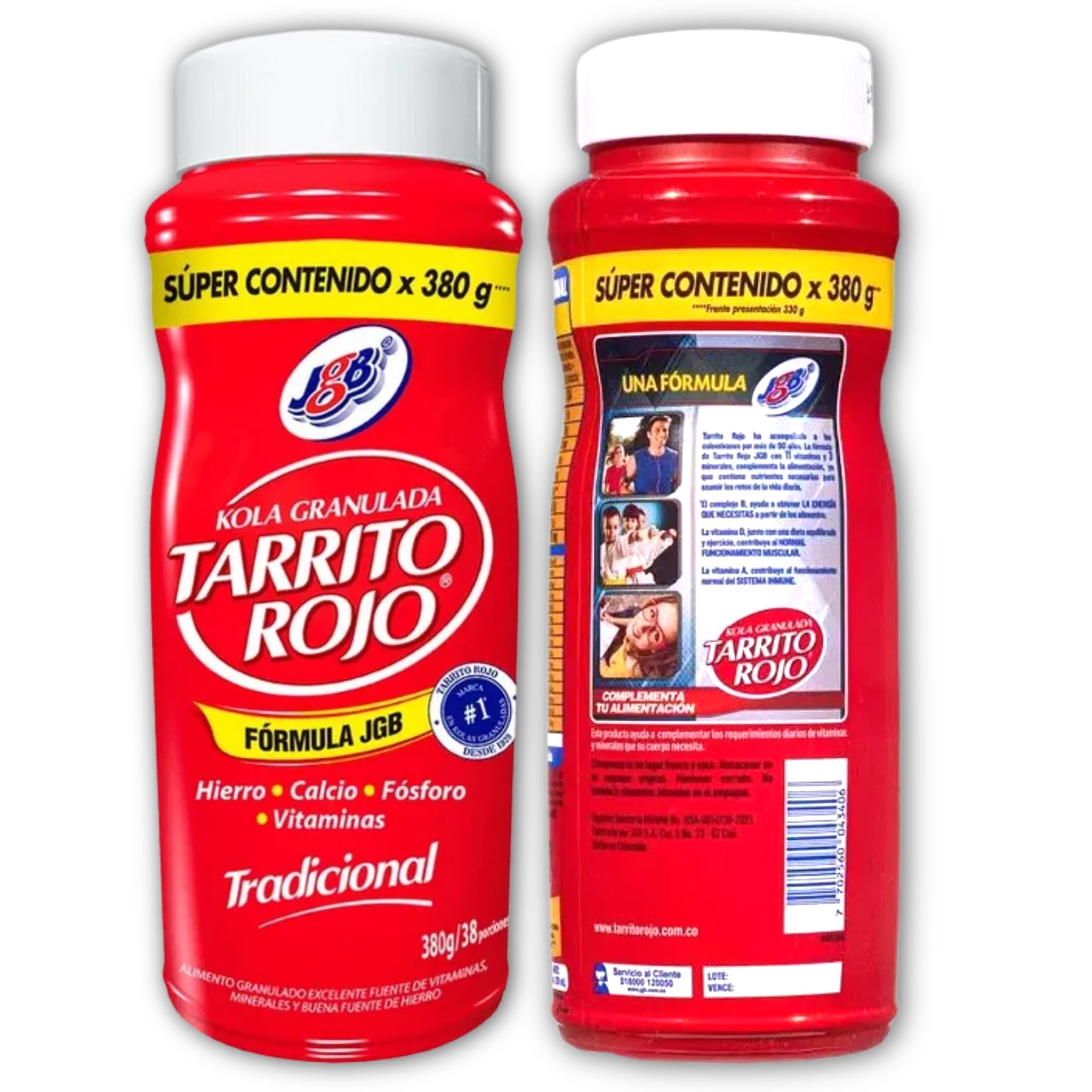 DECA EXPERTS - Kola Granulada Tradicional - pack de 2 Tarrito Rojo de 380 gramos - Suplemento Multivitamínico Sabor Tradicional - Mejorar el bienestar y la nutrición de tu Cuerpo - Despensa Colombiana