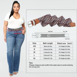 XZQTIVE Braided Belt Stretch Belt for Men and Women Multicolored Woven Golf Belt Elastic Jean Belts