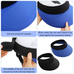 Hercicy 2 Pcs Equestrian Helmet Visor UV Protection Beach Hat Women Men Wide Brim Sun Visor for Horse Riding(Black, Blue)