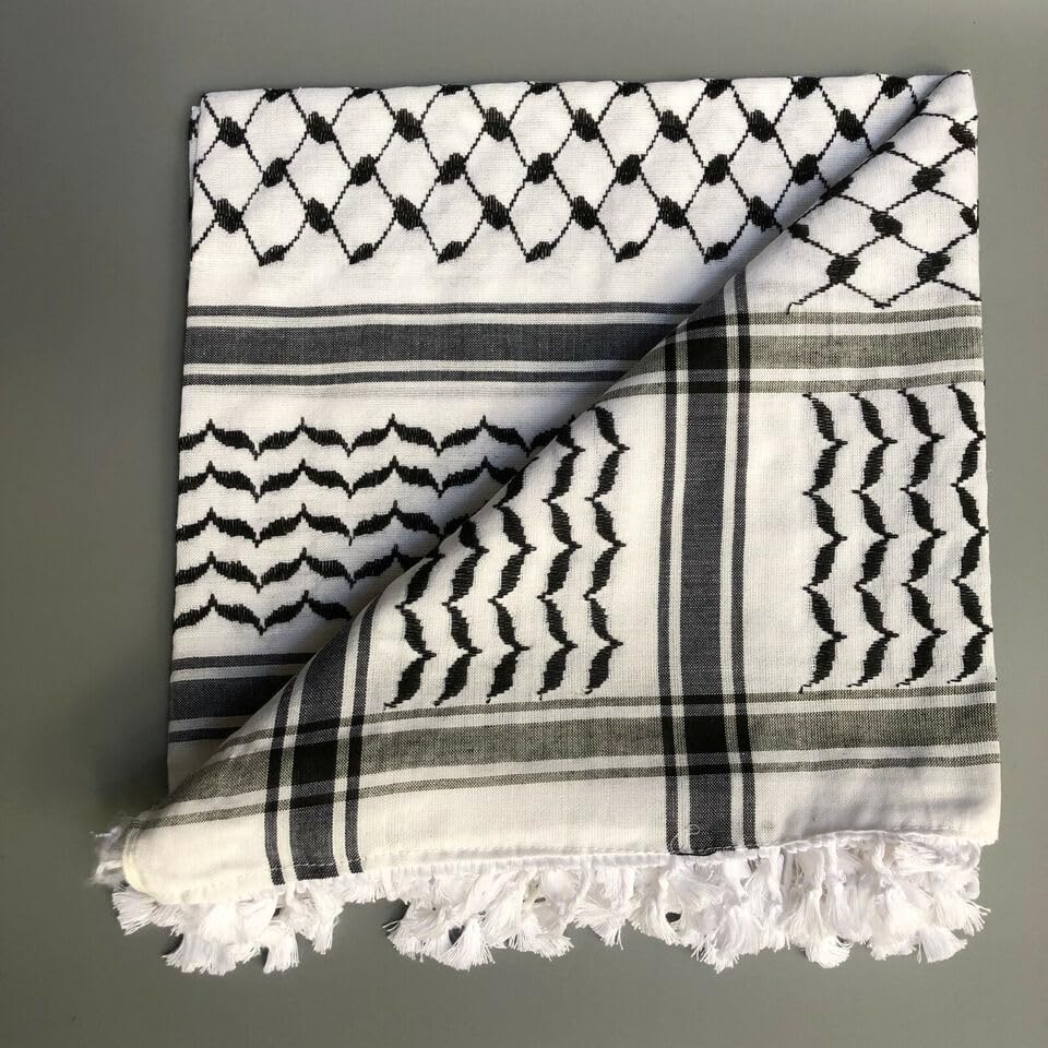 NEW AGE KRAFTZ Palestine Scarfs, Shemagh Keffiyeh, Scarf For Men, Palestine Original,100% Cotton, Tactical scarf, Palestinian keffiyeh, Palestinian Gifts, Scarf For Women, Handmade Scarf