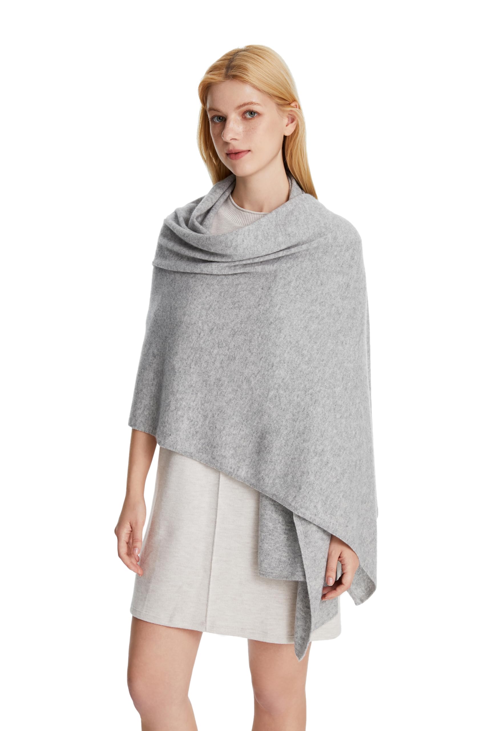 Seasons Comfort 100% Cashmere Knitted Wrap, Oversized Shawl, Scarf, Stole