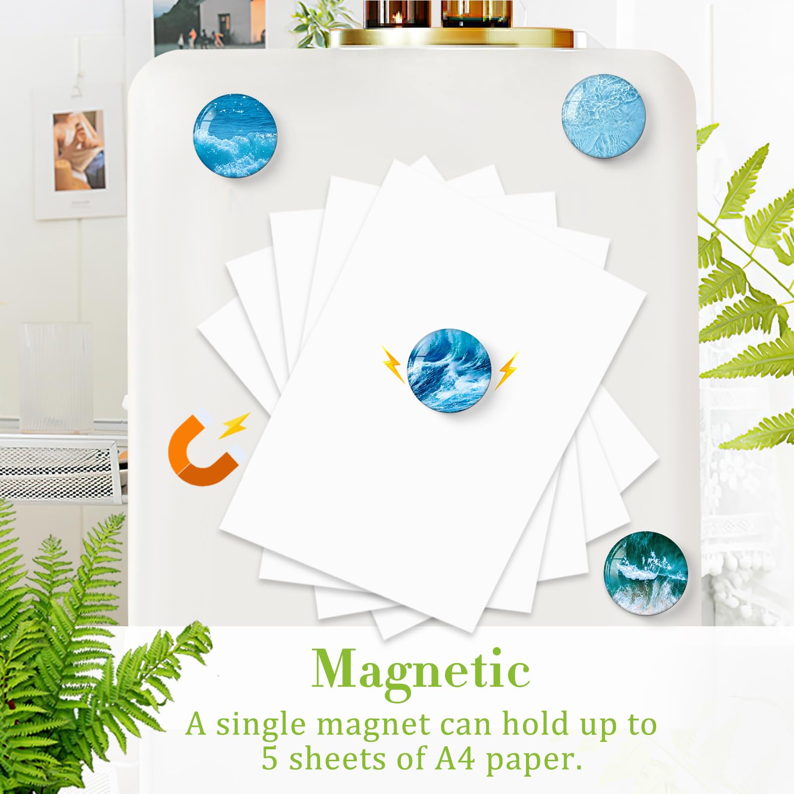 MORCART 16PCS Fridge Magnets, Ocean Magnets Decoration for Refrigerator Locker Whiteboard Decorative Magnetic Board Cabinets Classroom Office Cubicle School Cute