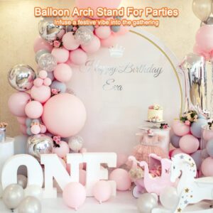 GULIMENG 7 Ft Round Backdrop Stand Metal Arch, Circle Backdrop Arch Stand Wedding Arch Frame, Balloon Arch Stand Arch Backdrop Stand for Party, Wedding Archs for Ceremony Baby Shower Decoration (Gold)