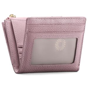 falan mule small womens wallet genuine leather bifold card holder rfid blocking with zipper coin pocket