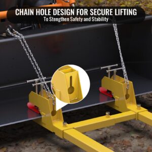 43" Clamp on Pallet Forks with Anti-Slip Tongue 2000LBS Yellow, Twin Screw Design, Adjustable Stabilizer Bar, Heavy Duty Pallet Forks for Tractor Bucket Loader