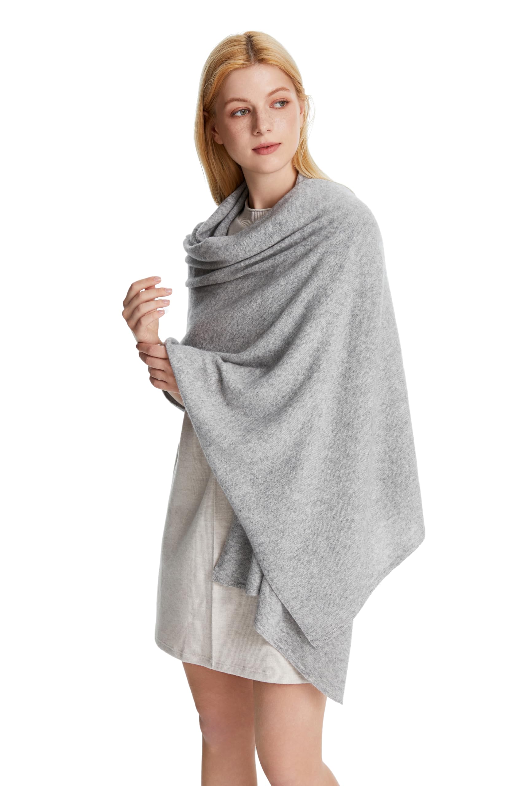 Seasons Comfort 100% Cashmere Knitted Wrap, Oversized Shawl, Scarf, Stole