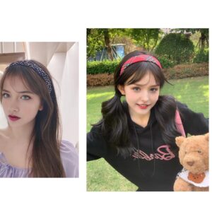 LYDZTION 16PCS Kawaii Headbands Collection: Multi-Color Floral and Plaid Hair Accessories for Women and Girls