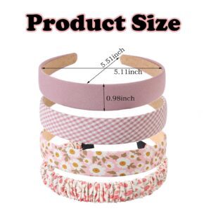 LYDZTION 16PCS Kawaii Headbands Collection: Multi-Color Floral and Plaid Hair Accessories for Women and Girls