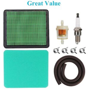 Compatible with 17211-zl8-023 Air Filter Tune Up Kit for Honda GCV190 GC190 GC160 GX100 Engine HRC216 HRR2169VKA HRX217 Lawn Mower with GCV160 fuel filter, Premium Lawn Mower Air Cleaner Element