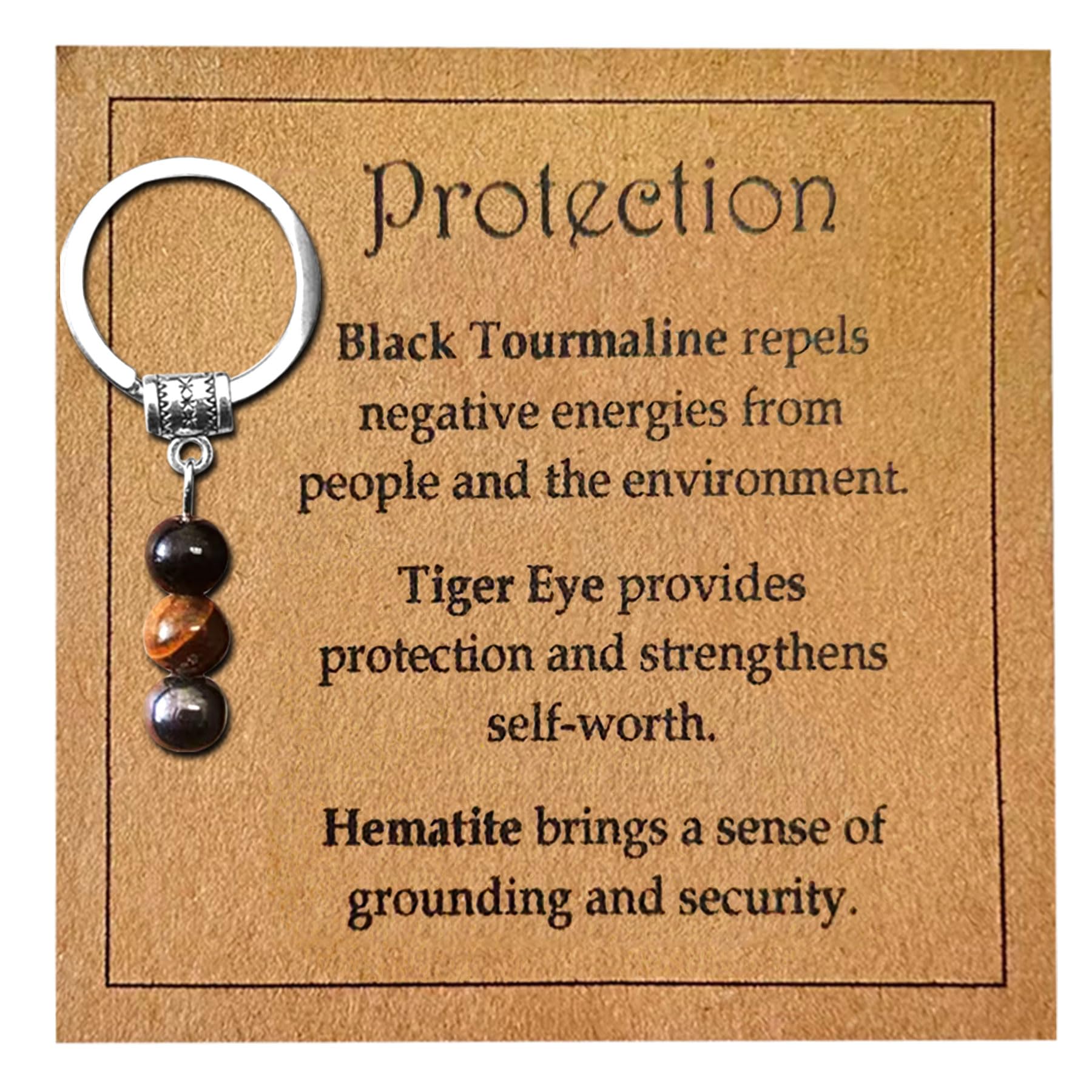 KUSIAPA Healing Gemstone Keychain,Protection keychain,Emotional Support Gemstone Keychain,Keychains For Women Men