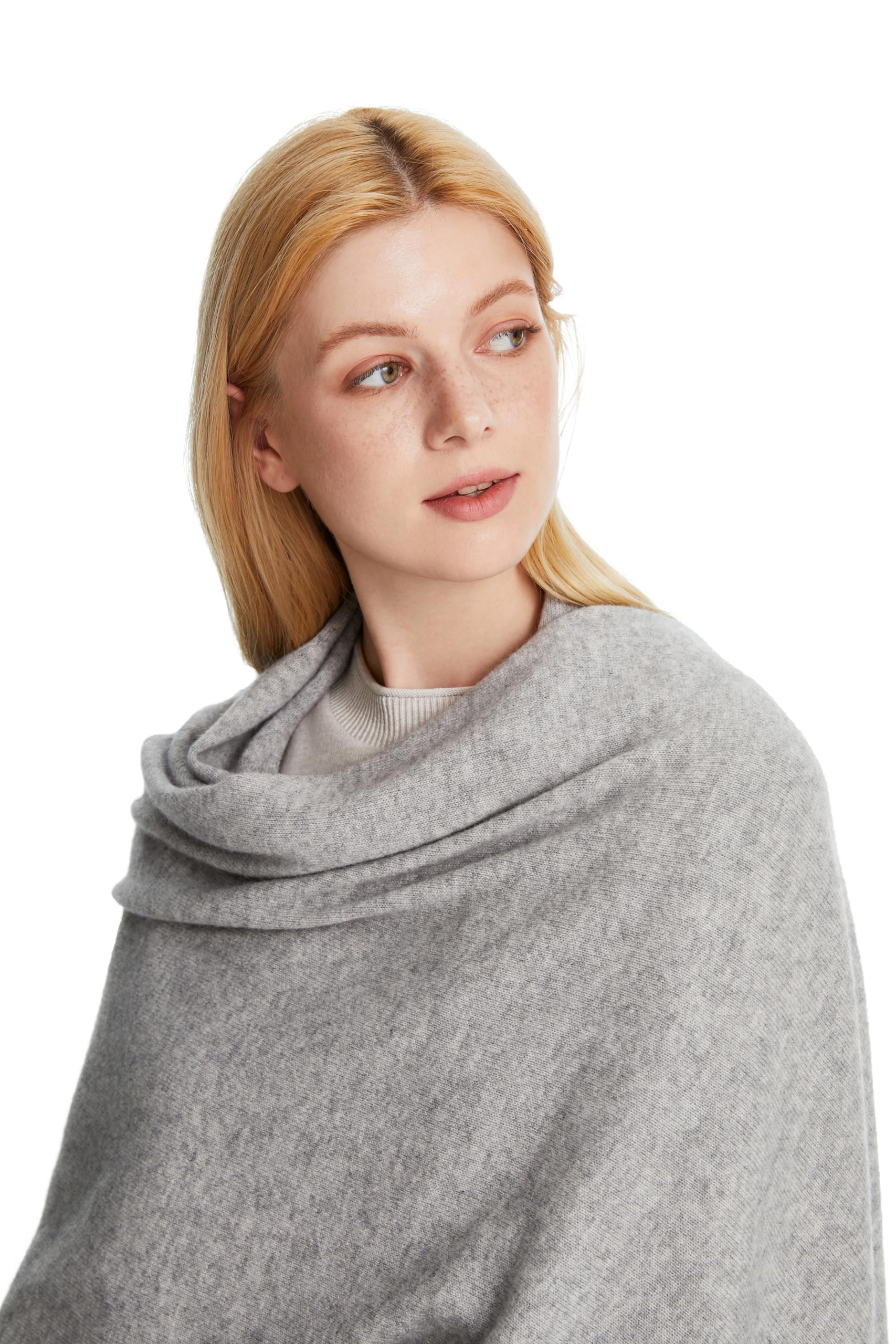 Seasons Comfort 100% Cashmere Knitted Wrap, Oversized Shawl, Scarf, Stole