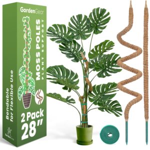 2 pack 28'' moss pole - monstera plant support - bendable plant trellis moss pole for plants monstera - moss poles for climbing plants - plant sticks support plant stakes for indoor plants potted