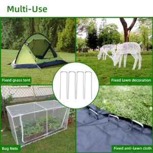 Luijnbn 30 Pack Lawn Staples, Premium Garden Landscape Staples, Galvanized Heavy-Duty Gauge Stakes, U-Shaped Tent Stakes, Anti-Rust Fence Netting Pins Ground Spikes, Sod Pins