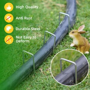 Luijnbn 30 Pack Lawn Staples, Premium Garden Landscape Staples, Galvanized Heavy-Duty Gauge Stakes, U-Shaped Tent Stakes, Anti-Rust Fence Netting Pins Ground Spikes, Sod Pins