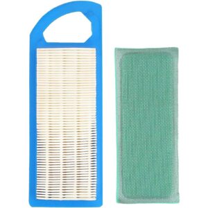 Ewillownm Compatible with 2-pack 697153 Air Filter for Briggs & Stratton 698083 795115 697634 697153 5043 697014 797008 John Deere gy20573 M149171 LA115 LA105 Lawn Mower with 697015 Pre Filter