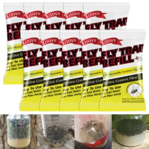 10 Pack Fly Trap Bait Refills, Reusable Fly Bait, 10 * 30g Natural Fly Bait Refill Packets Killer for Reusable Fly Traps Outdoor, Fly Attractant for Ranch Fly Traps Outdoor