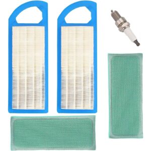 Ewillownm Compatible with 2-pack 697153 Air Filter for Briggs & Stratton 698083 795115 697634 697153 5043 697014 797008 John Deere gy20573 M149171 LA115 LA105 Lawn Mower with 697015 Pre Filter