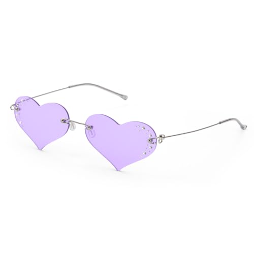 xo, Fetti Purple Heart Rhinestone Sunglasses | Bachelorette Party Sunnies, Birthday Girl Decorations, Guts Concert Accessory, Rave Y2k Supplies, Festival