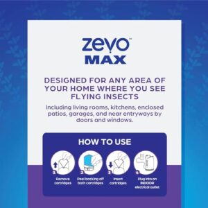 Zevo MAX Flying Insect Trap, Fly Trap Captures Houseflies, Fruit Flies, and Gnats (1 Plug-in Base + 2 Cartridges)