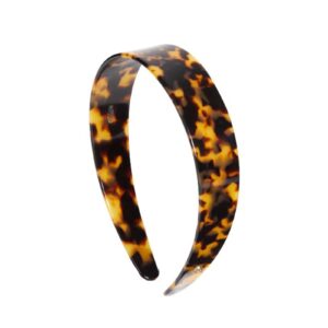 EVITA PERONI Wide Headbands for Women with Teeth Acetate Resin Hair Bands for Women's Hair No Headache Headband No Slip Hairbands-Tortoise