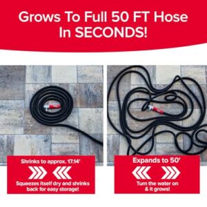 Pocket Hose Silver Bullet 2.0 Expandable Garden Hose 50-FT with Turbo Shot Nozzle, AS-SEEN-ON-TV, Lead-Free, Solid Aluminum Connectors, Easy On/Off Valve, Kink-Free, Leak-Proof