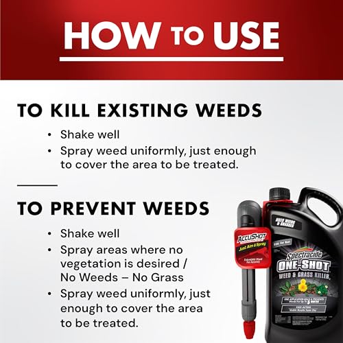 Spectracide One-Shot Weed & Grass Killer with AccuShot Sprayer, 1 Gallon, One Application Kills and Prevents Weeds for up to 5 Months