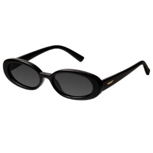 mosanana retro oval sunglasses for women 90s small trendy fashion vintage narrow tiny cute skinny sun glasses for small face black ms52360