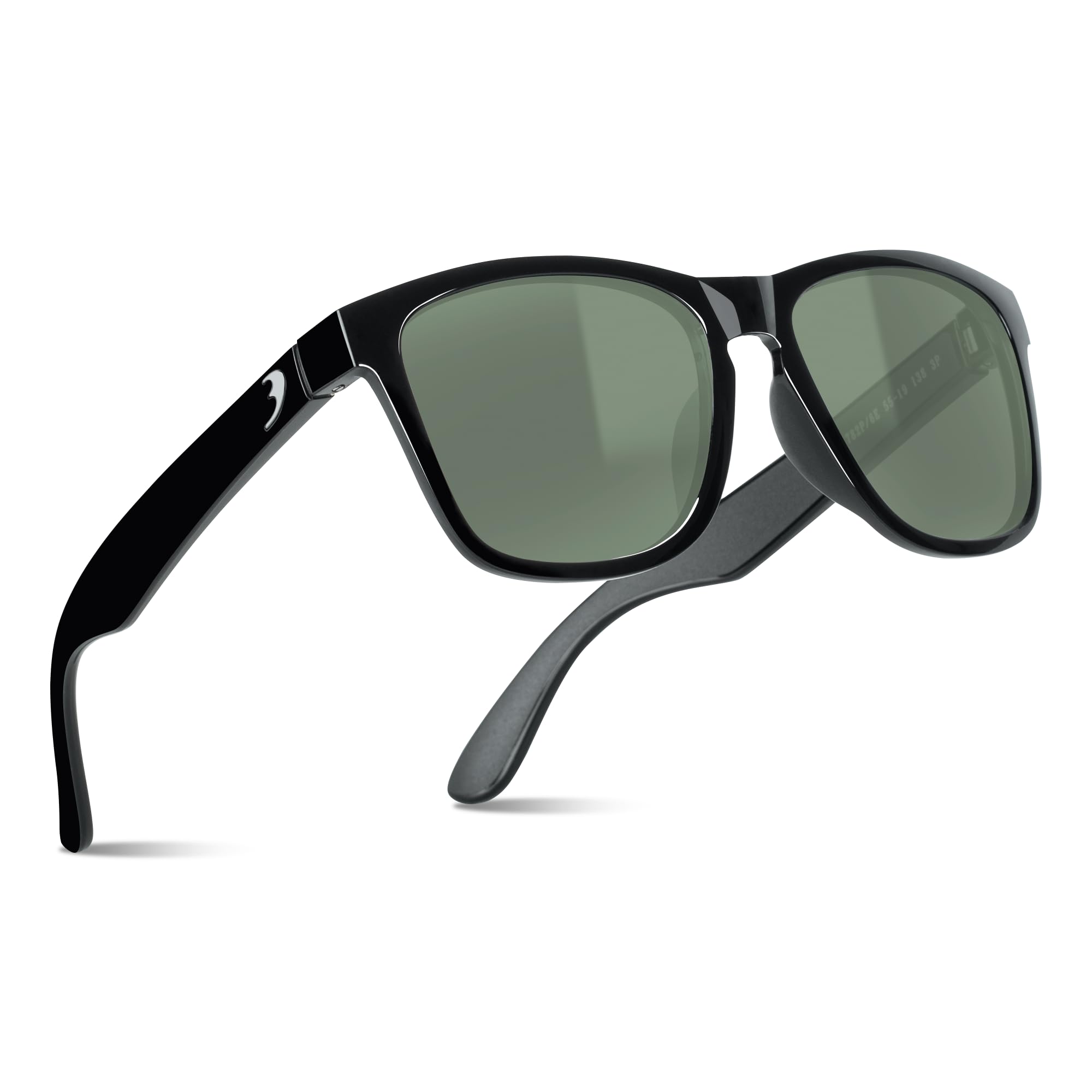 BNUS Glass Lens Polarized Sunglasses (Glass Lens, Black Frame/G-15 Polarized)