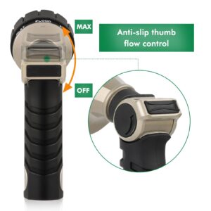 RESTMO Garden Hose Nozzle, Heavy Duty Metal Water Hose Sprayer with 7 Watering Patterns, Thumb Control, On Off Valve, High Pressure Nozzle Sprayer for Watering Plants, Car and Pet Washing