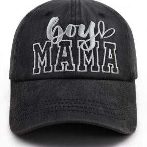 Boy Mama Gifts for Mom, Funny Boy Mama Est 2024 Hat, Adjustable Cotton Embroidered Pregnancy Announcement Baseball Cap, Mothers Day Birthday Gifts for New Moms Pregnant Mama Mother Mommy Wife Black