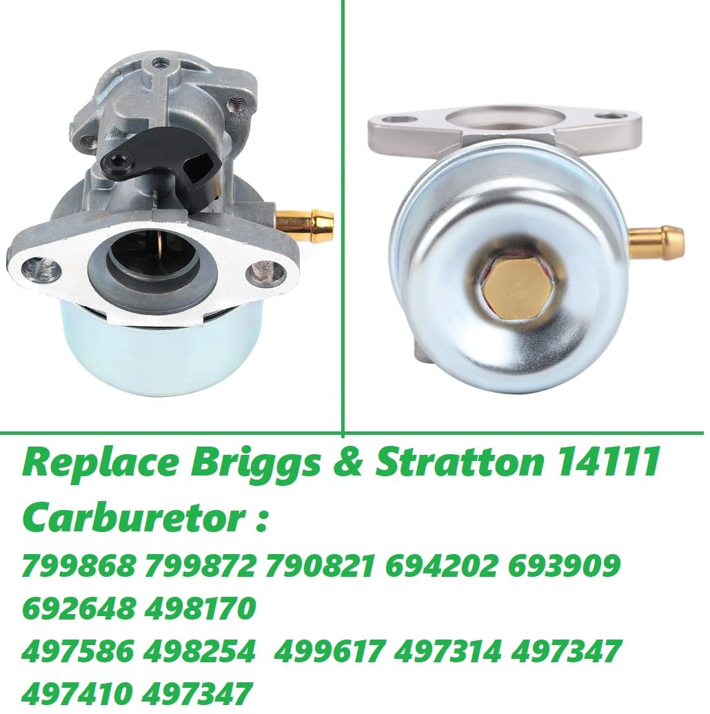 Annolai 799868 Carburetor for BS 675 625 Series Engine Parts 498170 799872 790821 14111 498254 Craftsman Murray 6.75 6.5 HP 190cc 22" Trimmer Push Mower 795259 Air Cleaner Primer Base