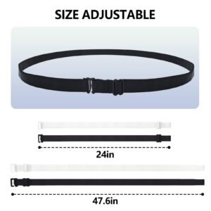 2PCS Crop Adjustable Band, Crop Tool for Shirt, Crop Band for Tucking Shirts, Elastic Belts for Women Tops, Shirt Band for Transform The Way You Style Your Tops (Black + White)