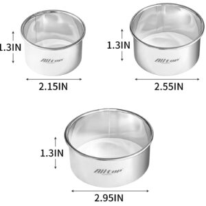 ALLTOP Circle Biscuit Cutter Set –Stainless Steel Baking Supplies for Effortless Round Cookie Shaping, Pastry & Fondant Tool Creation–Precise Cut Kitchen Utensil for Sandwich, Scone, Donut -3PC Round