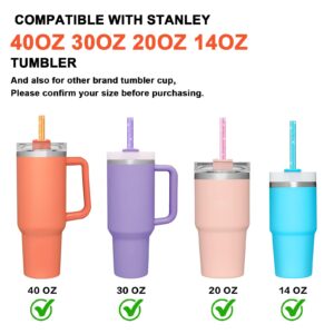 10PCS Color Replacement Straws for Stanley Owala Simple Modern Tumbler, Comheral Reusable Glitter Metal Clear Long Straws Accessories for Tumbler Mug Cup, Dishwasher Safe(8*Tritan+2*Stainless Steel)