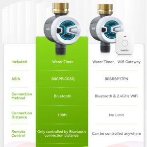 RAINPOINT Bluetooth Hose Timer with Brass Inlet,Smart Water Timer for Garden Hose,Sprinkler Timer with Rain Delay/Manual/Auto Watering, App Control